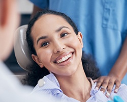 Patient in Dallas at dental checkup