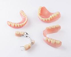 Partial and full dentures prior to placement