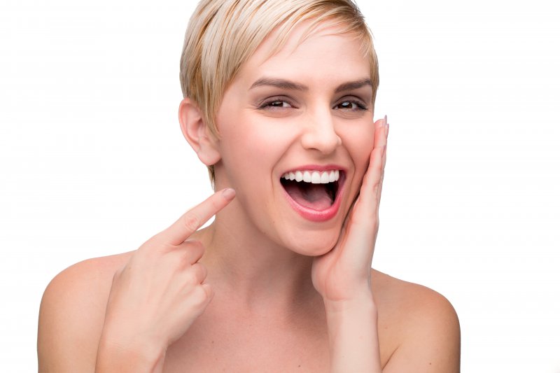 woman smiling with beautiful teeth