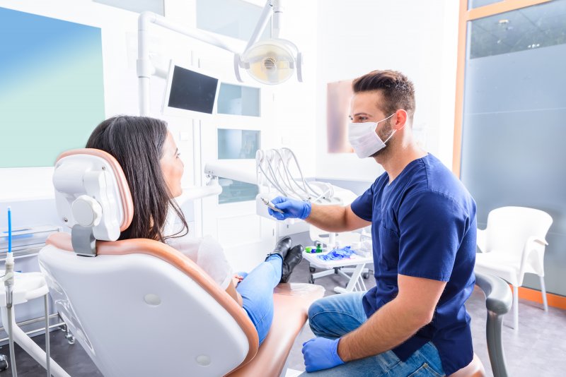 Patient at dentist in Highland Park