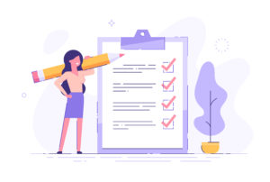 businesswoman checklist concept illustration 