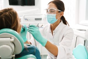 Patient visiting the dentist for a checkup.