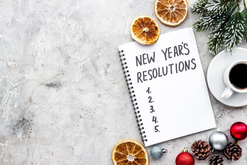 new year resolution list on journal 